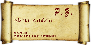 Póti Zalán névjegykártya